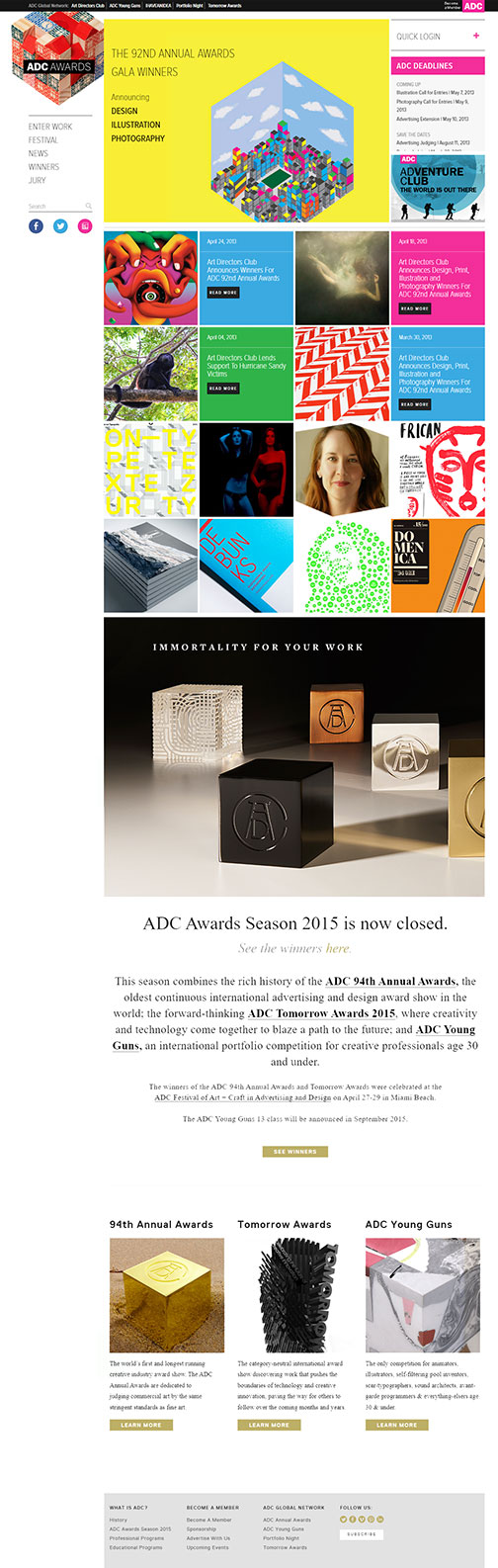 ADC Awards website